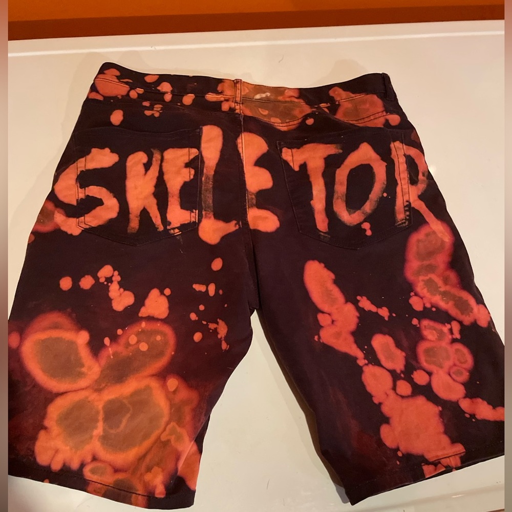 💀 Skeletor Acid Wash H&M Shorts US 32 Rust & Blue Masters Of The Universe 💀